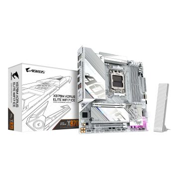 GIGABYTE X870M AORUS ELITE WIFI7 ICE AMD X870 Socket AM5 micro ATX (X870M A ELITE WF7 ICE) thumbnail