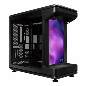 Cooler Master MasterFrame 360 Stage LCD Full Tower PC-Gehäuse Schwarz Transparent mit Display (MF360-KHNN-S02) thumbnail