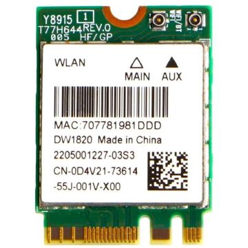Dell D4V21 DW1820 Wireless Card - IEEE 802.11 a/b/g/n/AC - Bluetooth v4.1 - M.2 Form Factor - Qualcomm QCA61X4A (D4V21) thumbnail