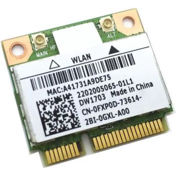 Dell FXP0D Wireless DW1703 802.11 b/g/n and Bluetooth PCI-E Half-Height Mini WLAN Card (FXP0D) thumbnail