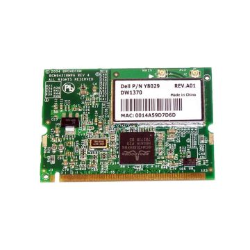 Dell DW1370 (Broadcom BCM94318MPG) Y8029 Wireless Card - Wi-Fi 802.11b/g - Mini PCI Express (Y8029) thumbnail