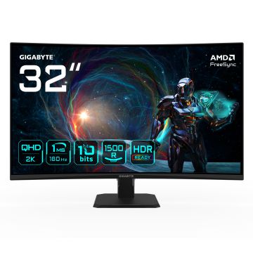 GIGABYTE GS32QCA computer monitor 80 cm (31.5") 2560 x 1440 Pixels Quad HD LED Zwart (GS32QCA EU) thumbnail