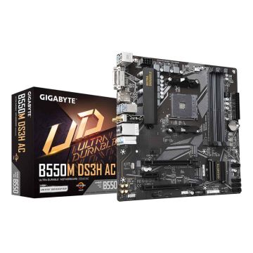 GIGABYTE B550M DS3H AC moederbord AMD B550 Socket AM4 micro ATX (B550M DS3H AC) thumbnail
