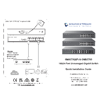 Grandstream Networks Grandstream GWN7702P Unmanaged Network Switch 16 ports / 8 PoE out (GWN7702P) thumbnail