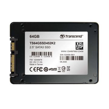 Transcend SSD452K2 - SSD - 64 GB - interní - 2.5 - SATA 6Gb/s - AES (TS64GSSD452K2) thumbnail