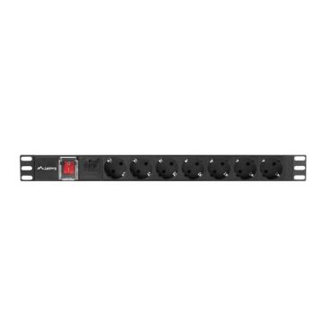 Lanberg *L.zasil.rack PDU 1U 16A 2m 7 PDU-PRO- (PDU-PRO-07E-0200-BK) thumbnail