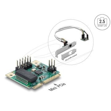 Delock Mini PCIe I/O PCIe half size 1 x RJ45 Gigabit LAN Low Profile (95265) thumbnail