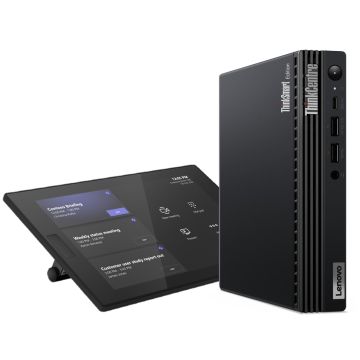Lenovo ThinkSmart Tiny Kit Intel® Core™ i3 i3-13100T 16 GB DDR4-SDRAM 256 GB SSD Windows 11 IoT Enterprise Mini PC Zwart (12XH0008GE) thumbnail