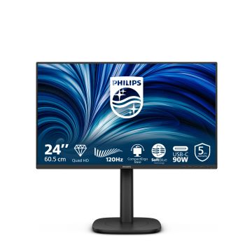 Philips 24B2U3601 computer monitor 60,5 cm (23.8") 2560 x 1440 Pixels Quad HD LCD Zwart (24B2U3601/00) thumbnail