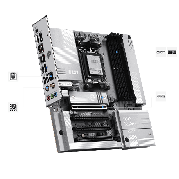 MSI PRO B850M-A WIFI PZ AM5 DDR5 mATX MB (PRO B850M-A WIFI PZ) thumbnail