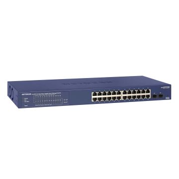 NETGEAR GS724TP Managed L2/L3/L4 Gigabit Ethernet (10/100/1000) Power over Ethernet (PoE) 1U Zwart, Grijs (GS724TP-200EUS) thumbnail