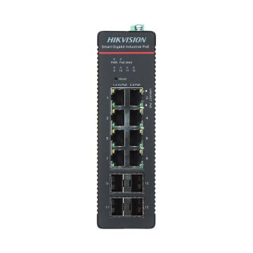 HIKVISION DS-3T1512HP-SI-8P4F Industrie-Switch PoE (DS-3T1512HP-SI-8P4F/NO POWER UNIT) thumbnail
