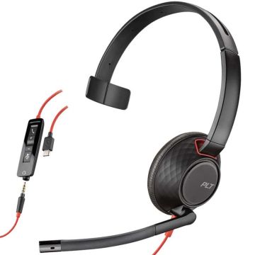 HP Poly Poly Blackwire C5210 USB-C - 5200 Series - Headset - On-Ear - kabelgebunden - 3,5 mm Stecker, USB-C (207587-201) (207587-201) thumbnail
