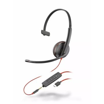 HP Poly Plantronics Blackwire 3215 Headset, Mono, USB-C und 3,5mm- Klinke, Unified Communication optimiert (209750-201) thumbnail