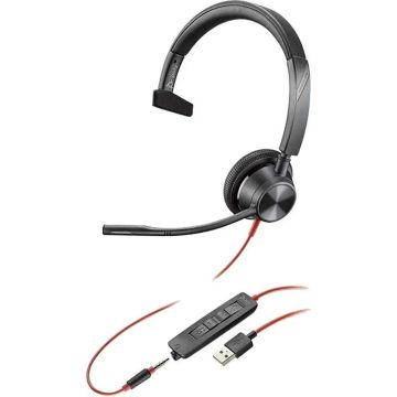 HP Poly Poly Blackwire 3315 - 3300 Series - Headset - On-Ear - kabelgebunden - USB, 3,5 mm Stecker (213936-01) (213936-01) thumbnail