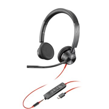 HP POLY Blackwire 3325 Kopfhörer Kabelgebunden Kopfband Büro/Callcenter USB Typ-C Schwarz (214017-101) (214017-101) thumbnail