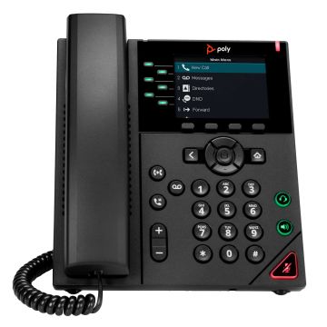 HP Poly VVX 350 6-lijns IP-telefoon met PoE-ondersteuning (89B68AA) thumbnail