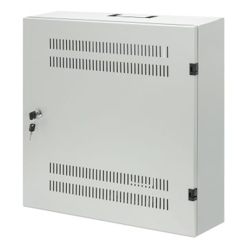 Intellinet Low-profile 19" wandkast met 4U horizontale en 2U verticale rails, slanke ruimtebesparende behuizing met slechts 170 mm diepte, ideaal voor AV/multimedia/surveillance, gemonteerd, grijs RAL 7035 (713641) thumbnail