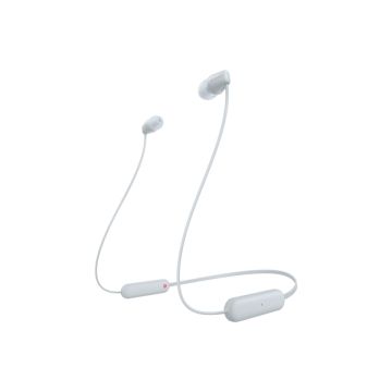 Sony WI-C100 Headset Draadloos In-ear Oproepen/muziek Bluetooth Wit (WIC100W.CE7) thumbnail
