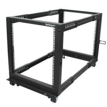 StarTech.com 12U 4-Post Server Rack, 19in Open Frame Rack met 101cm Montagediepte en 544kg Draagkracht, Mobiel of Vrijstaand IT Rack (4POSTRACK12U) thumbnail