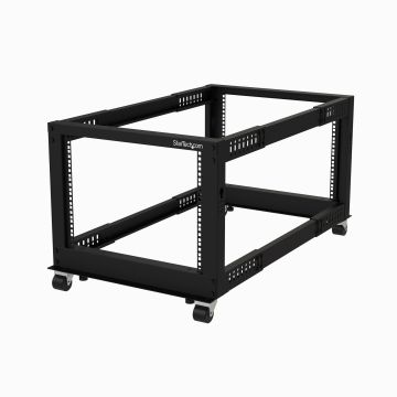 StarTech.com 8U 4-Post Server Rack, 19in Open Frame Rack met 101cm Montagediepte en 544kg Draagkracht, Mobiel of Vrijstaand IT Rack (4POSTRACK8U) thumbnail