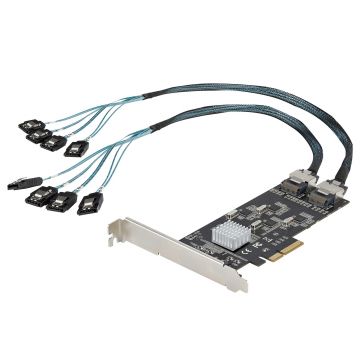 StarTech.com 8 Port SATA PCIe Kaart, PCI Express 6Gbps SATA Uitbreidingkaart met 4 Host Controllers, SATA PCIe Controller Kaart, PCI-e x4 Gen 2 naar SATA III, SATA HDD/SSD