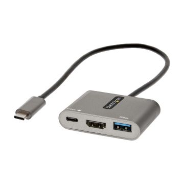 StarTech.com USB C Multiport Adapter, USB-C naar HDMI 4K Video, 100W PD Pass-Through, USB 3.0 Hub 5Gbps (1xType-C/1xA), USB-C Mini Dock, USB-C Travel Dock, Draagbaar Laptop Docking Station