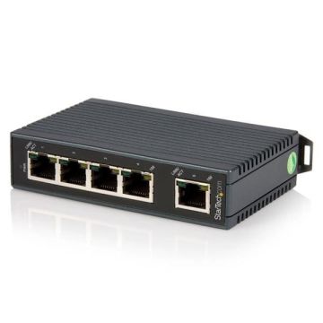 StarTech.com 5-poorts industriële Ethernet-switch - op een DIN-rail monteerbaar (IES5102) thumbnail