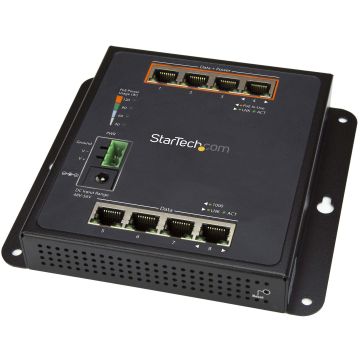 StarTech.com Industrial 8 Port Gigabit PoE Switch - 4 x PoE+ 30W - Power over Ethernet - Robuuste GbE Layer/L2 Managed Switch - Rugged High Power Gigabit Netwerk Switch IP-30/-40C tot +75C (IES81GPOEW) thumbnail