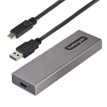 StarTech.com USB-C 10Gbps naar M.2 NVMe or M.2 SATA SSD Behuizing, Gereedschaploze Externe M.2 PCIe/SATA NGFF SSD Aluminum Case, USB Type-C&A Host Kabels, Ondersteunt 2230/2242/2260/2280