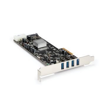 StarTech.com 4 Port PCI Express (PCIe) SuperSpeed USB 3.0 Adapterkaartmet 4 Dedicated 5Gbps Channels - UASP - SATA / LP4 Power (PEXUSB3S44V) thumbnail