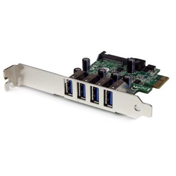 StarTech.com 4 Port PCI Express PCIe SuperSpeed USB 3.0 Controller Adapterkaart met UASP - 5Gbps - SATA Power - USB 3 PCIe Kaart (PEXUSB3S4V) thumbnail
