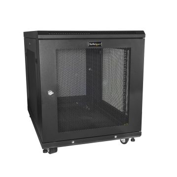 StarTech.com 12U Enterprise-Grade Server Rack Cabinet Kit, 19in Vergrendelbare 4-Post Patchkast met Schap en Kabelbeheer, 75cm Montagediepte, 450kg Draagkracht (RK1233BKM) thumbnail