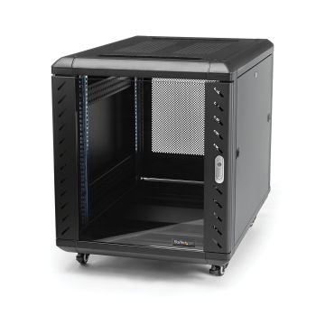 StarTech.com 12U Enterprise-Grade Server Rack Cabinet, 19in Vergrendelbare 4-Post Patchkast met 75cm Montagediepte en 800kg Draagkracht (RK1236BKF) thumbnail