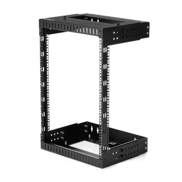 StarTech.com 2 Post 15U Heavy-Duty Wandmonteerbare Server Rack, 19" Open Frame Netwerk Rack met Verstelbare Diepte, Data Rack voor IT/AV/Patchpaneel/Computer Apparatuur, Incl Kooimoeren en Schroeven (RK15WALLOA) thumbnail