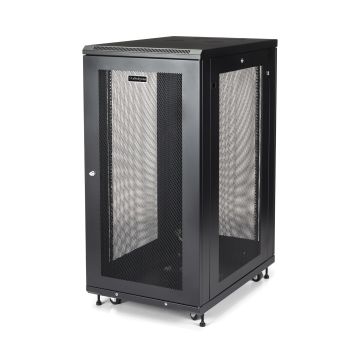 StarTech.com 24U Enterprise-Grade Server Rack Cabinet Kit, 19in Vergrendelbare 4-Post Patchkast met Schap en Kabelbeheer, 75cm Montagediepte, 450kg Draagkracht (RK2433BKM) thumbnail
