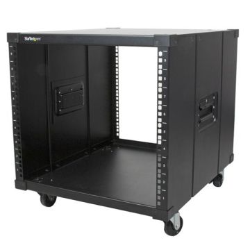 StarTech.com 4-Post 9U Mobiel Open Frame Server Rack, 19" Patchkast met Wielen en 4 Stijlen voor Thuis / Kantoor / Beperkte Ruimtes, Kleine Serverkast voor Computer / AV / Netwerk Apparatuur - TAA Compliant (RK960CP) thumbnail