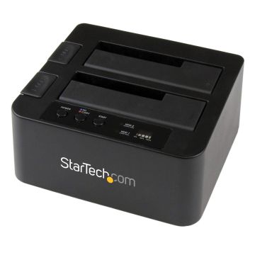 StarTech.com Dual Bay Hard Drive Cloner, Standalone USB 3.2 Gen 1 (5 Gbps) / eSATA naar 2.5/3.5" SATA III HDD/SSD Kloner/Copier, Harde Schijf Duplicator Dock, Hard Disk Copy (SDOCK2U33RE) thumbnail