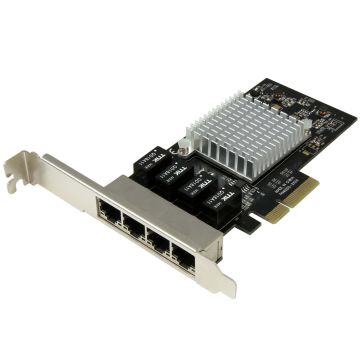 StarTech.com 4 poorts gigabit ethernet netwerkkaart - PCI Express - Intel 1350 NIC (ST4000SPEXI) thumbnail