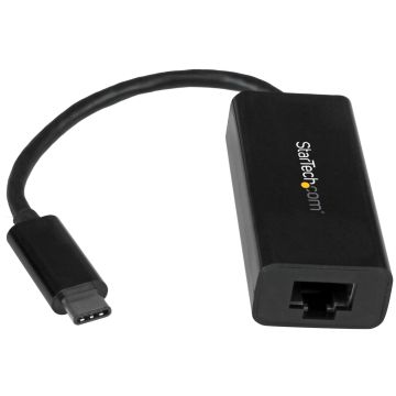 StarTech.com USB-C naar Gigabit Ethernet Adapter, Zwart, Thunderbolt 3 / 4 Compatibel, Windows & Mac , USB Type-C naar RJ45 LAN GbE Netwerkadapter (US1GC30B) thumbnail