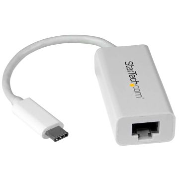 StarTech.com USB-C naar Gigabit Ethernet Adapter, Wit, Thunderbolt 3 / 4 Compatibel, Windows & Mac, USB Type C naar RJ45 LAN Netwerkadapter (US1GC30W) thumbnail