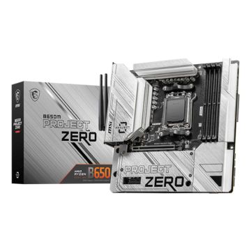 MSI B650M PROJECT ZERO moederbord AMD B650 Socket AM5 micro ATX (7E09-003R) thumbnail