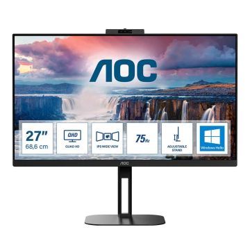 AOC V5 Q27V5CW/BK computer monitor 68,6 cm (27") 2560 x 1440 Pixels Quad HD LED Zwart (Q27V5CW/BK) thumbnail