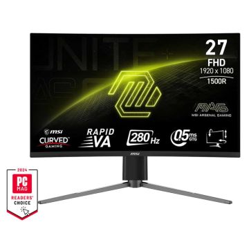 MSI MAG 276CPXF computer monitor 68,6 cm (27") 1920 x 1080 Pixels Full HD LCD Zwart (MAG 276CPXF) thumbnail