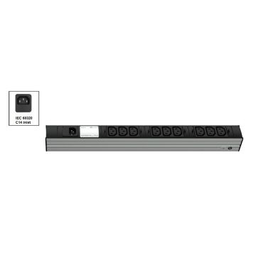 Vertiv Knürr DI-STRIP PDU, basic, 0U/1U, ingang IEC 60320 C14 230 V 10 A, uitgangen (9) C13 (036220091) thumbnail