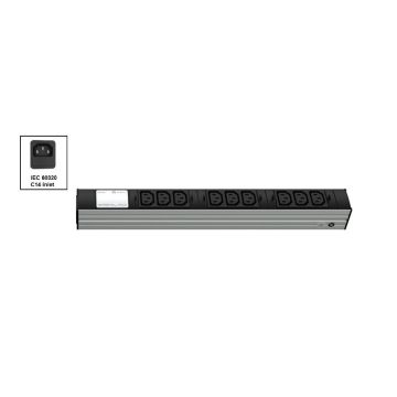 Vertiv Knürr DI-STRIP PDU, basic, 0U/1U, ingang IEC 60320 C14 230 V 10 A, uitgangen (9) C13 (036227091) thumbnail