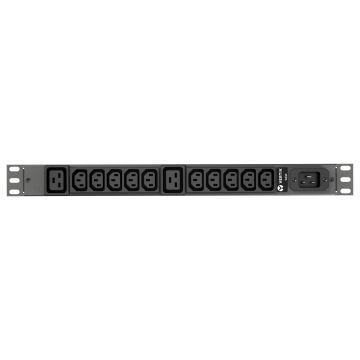 Vertiv Geist rPDU, basic, 1U, input C20 230V 16A, outputs (10)C13 | (2)C19 energiedistributie 12 AC-uitgang(en) Zwart (VP9559) thumbnail