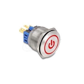 DELOCK Pilzkopf Taster zum Einbau 16mm 2x Lötanschluss 32mm (22117) thumbnail