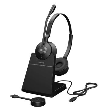 Jabra Engage 55 Headset Draadloos Hoofdband Kantoor/callcenter Zwart, Titanium (9559-475-111) thumbnail
