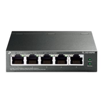 TP-Link TL-SG105PE netwerk-switch Managed L2 Gigabit Ethernet (10/100/1000) Power over Ethernet (PoE) Zwart (TL-SG105PE) thumbnail
